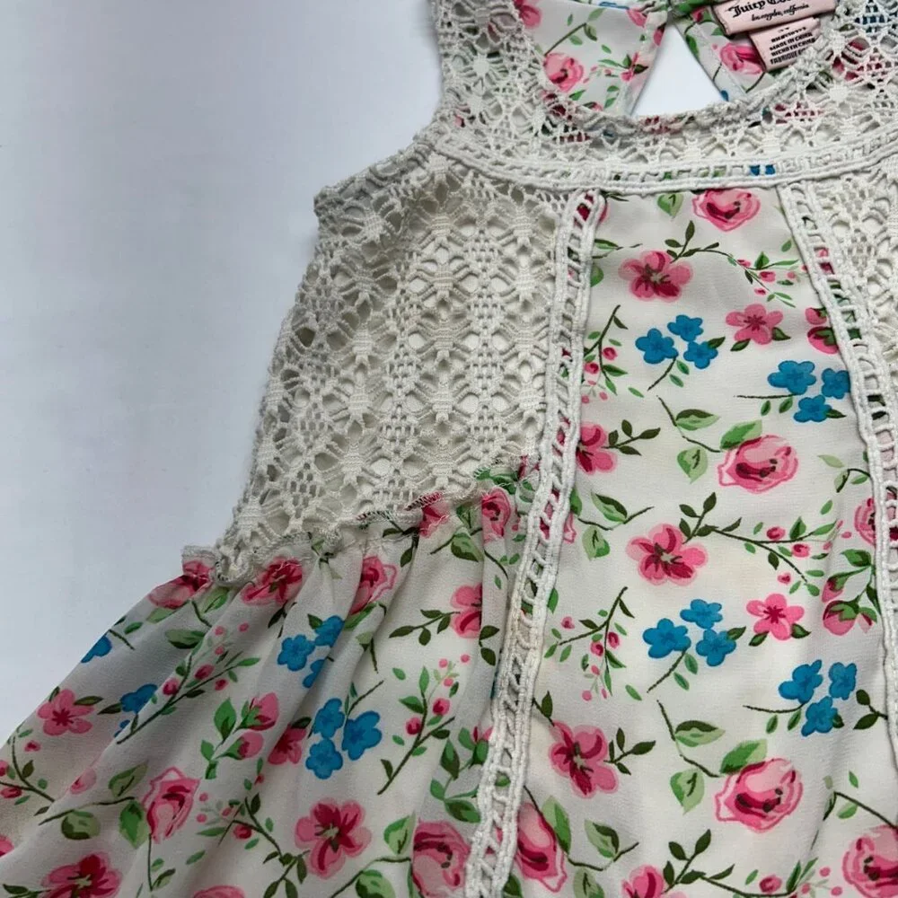 Juicy Couture Girls Dress 3T Floral Crochet